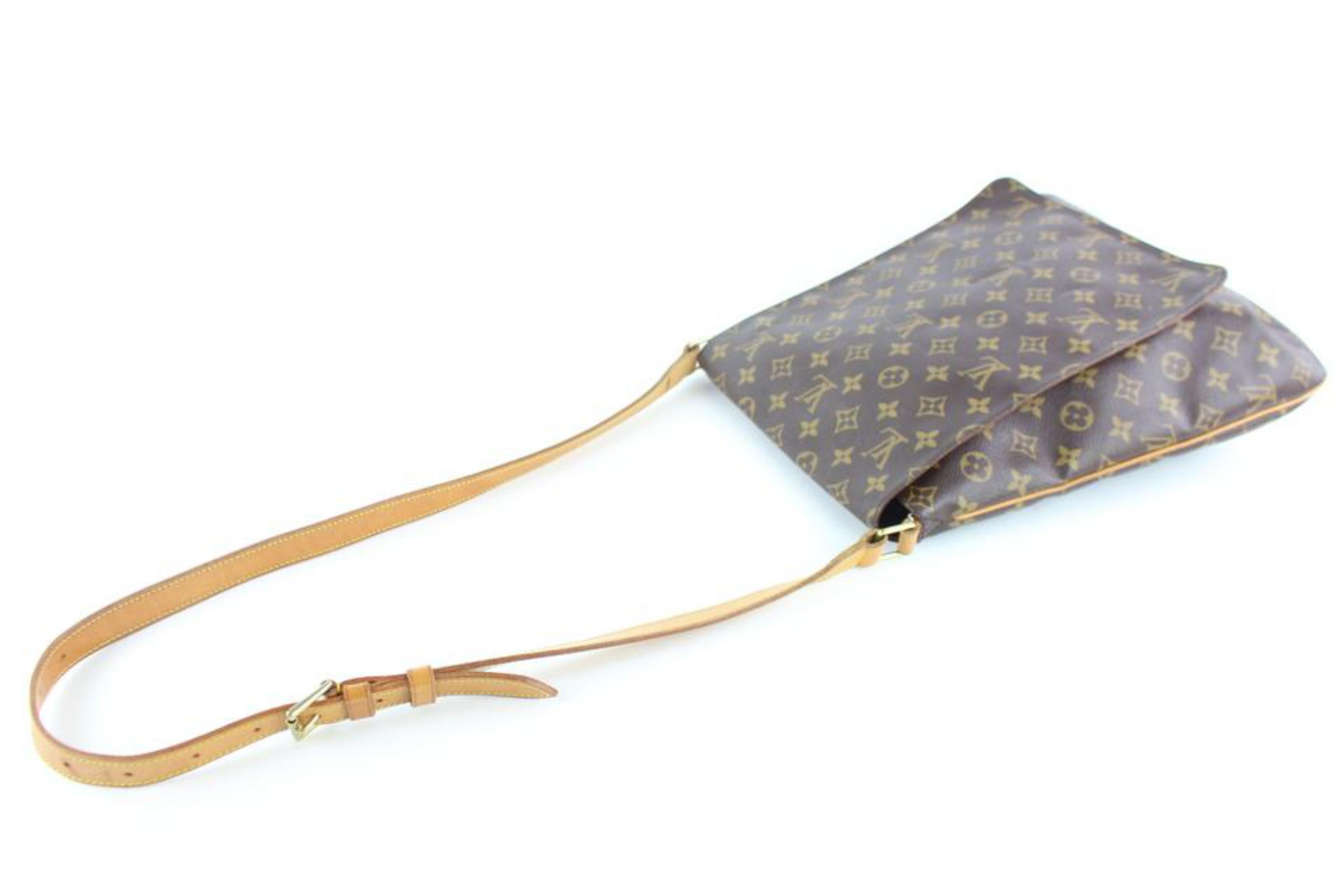 Louis Vuitton Musette Salsa Gm 6lz0907 Brown Coated Canvas Messenger Bag For Sale 3