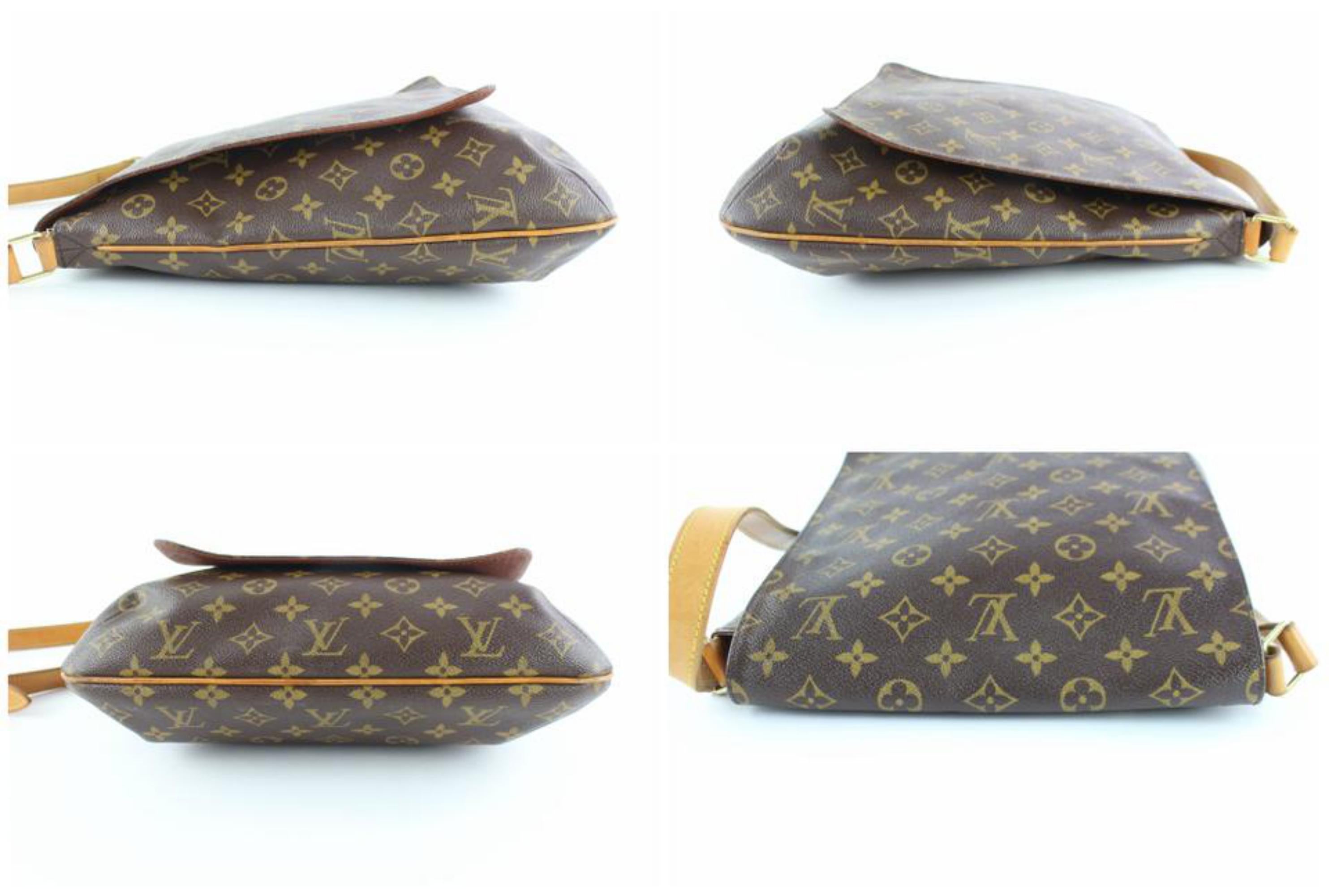 Louis Vuitton Musette Salsa Gm 6lz0907 Brown Coated Canvas Messenger Bag For Sale 4