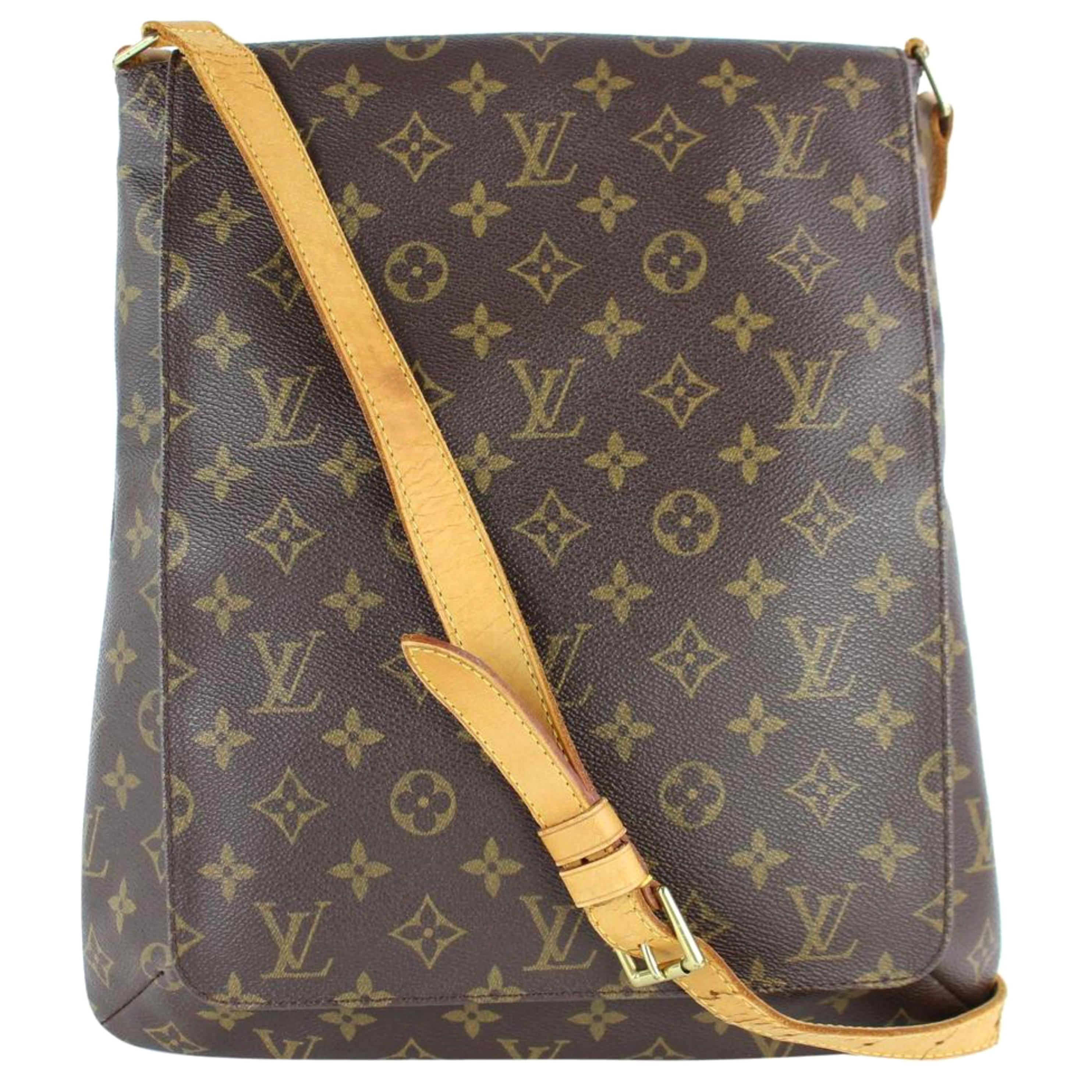 Louis Vuitton Musette Salsa Gm Large Flap 14lz0130 Brown Canvas Cross Body  Bag For Sale at 1stDibs