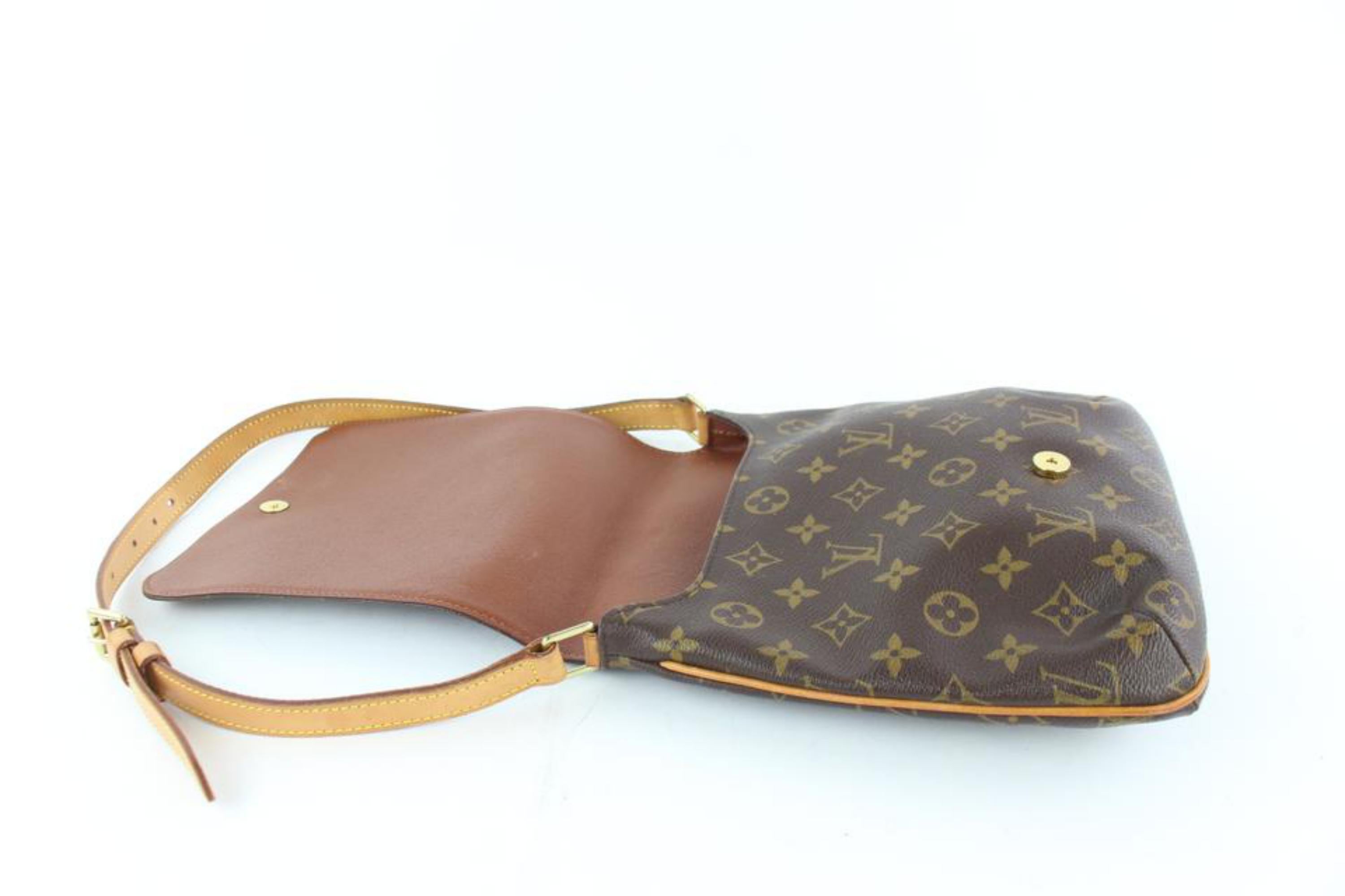 Louis Vuitton Musette Salsa Monogram Flap 5lz1912 Brown Coated Canvas Messenger  For Sale 5