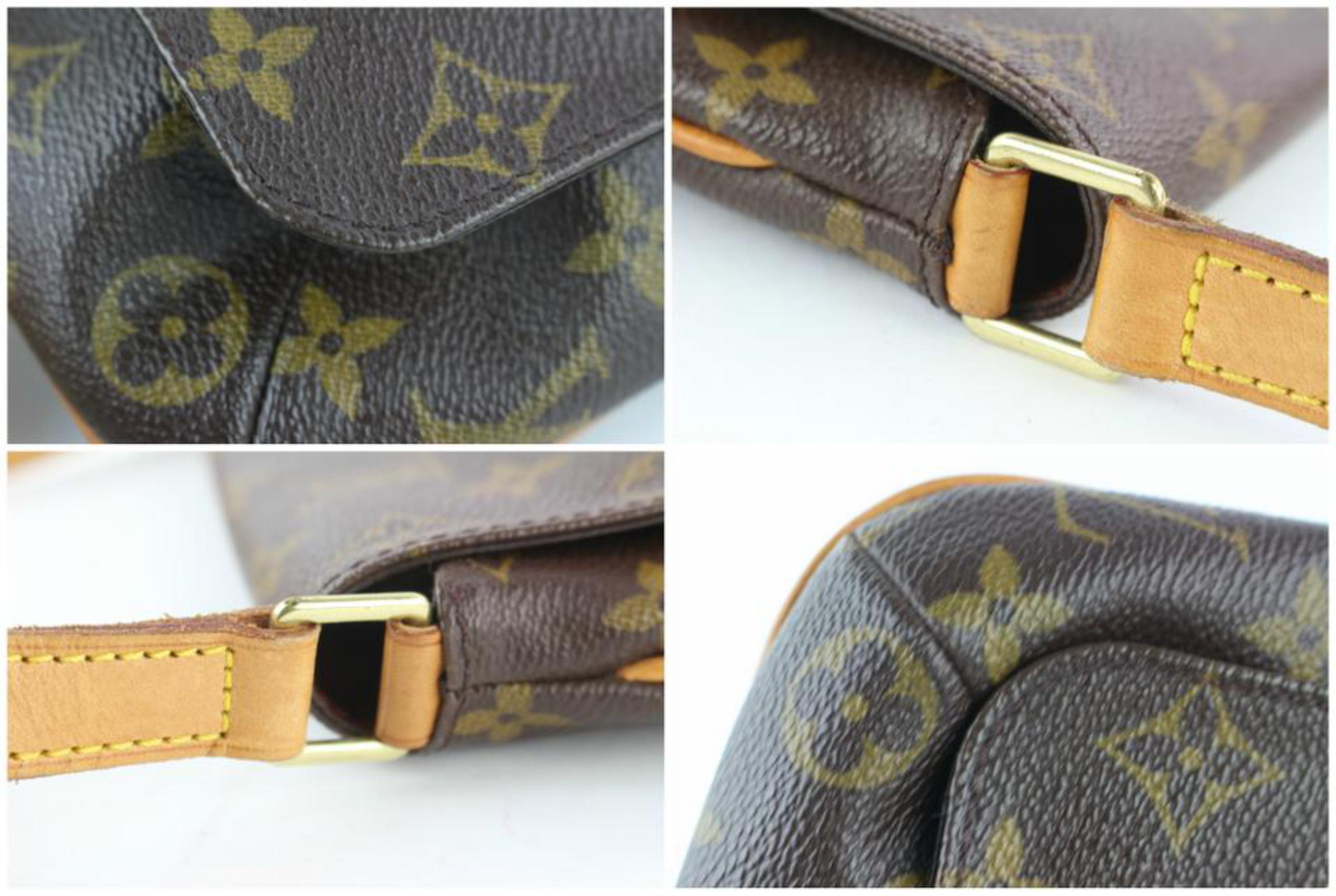 Louis Vuitton Musette Salsa Monogram Flap 5lz1912 Brown Coated Canvas Messenger For Sale 4