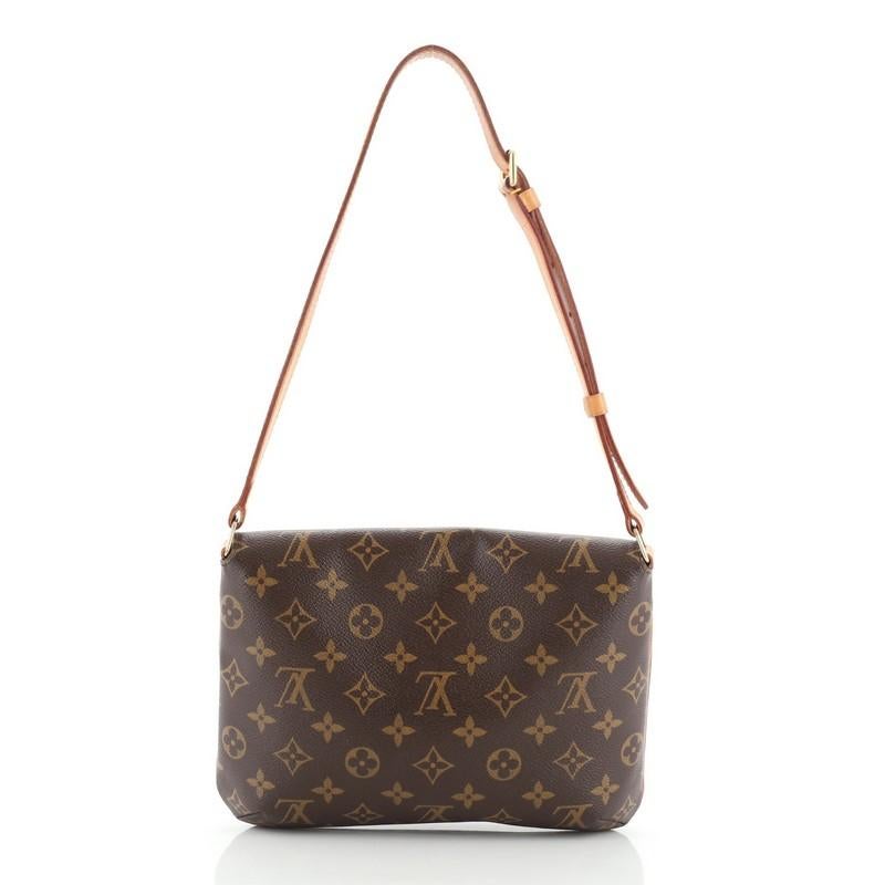 Black Louis Vuitton Musette Tango Handbag Monogram Canvas