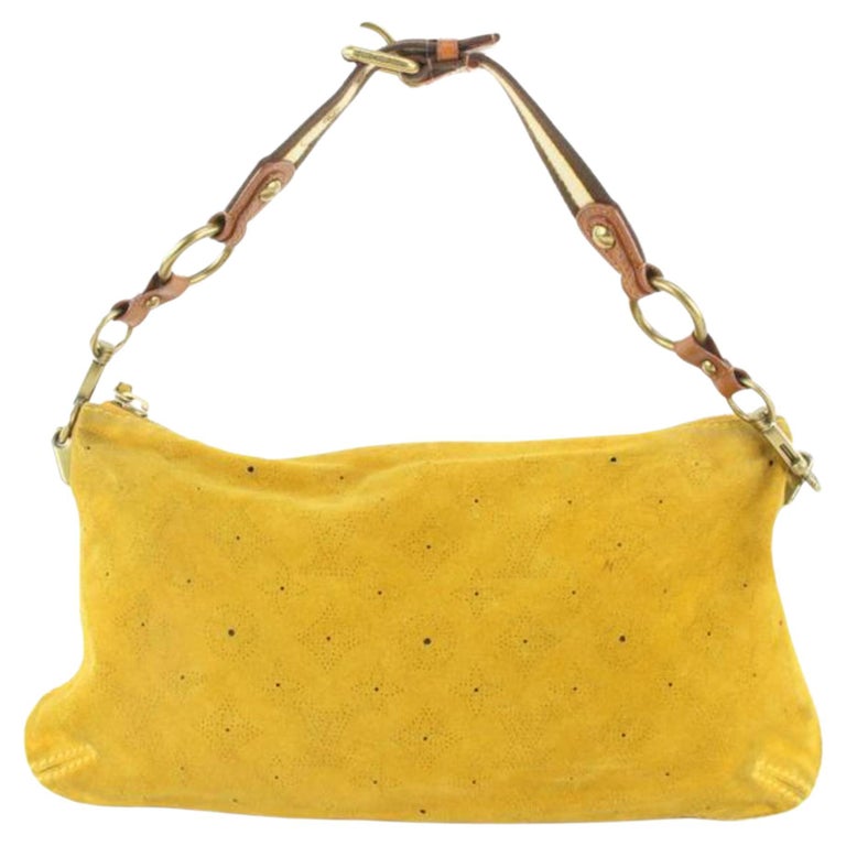 Louis Vuitton Mustard Yellow Monogram Suede Mahina Onatah MM Hobo 13lv39 at 1stDibs