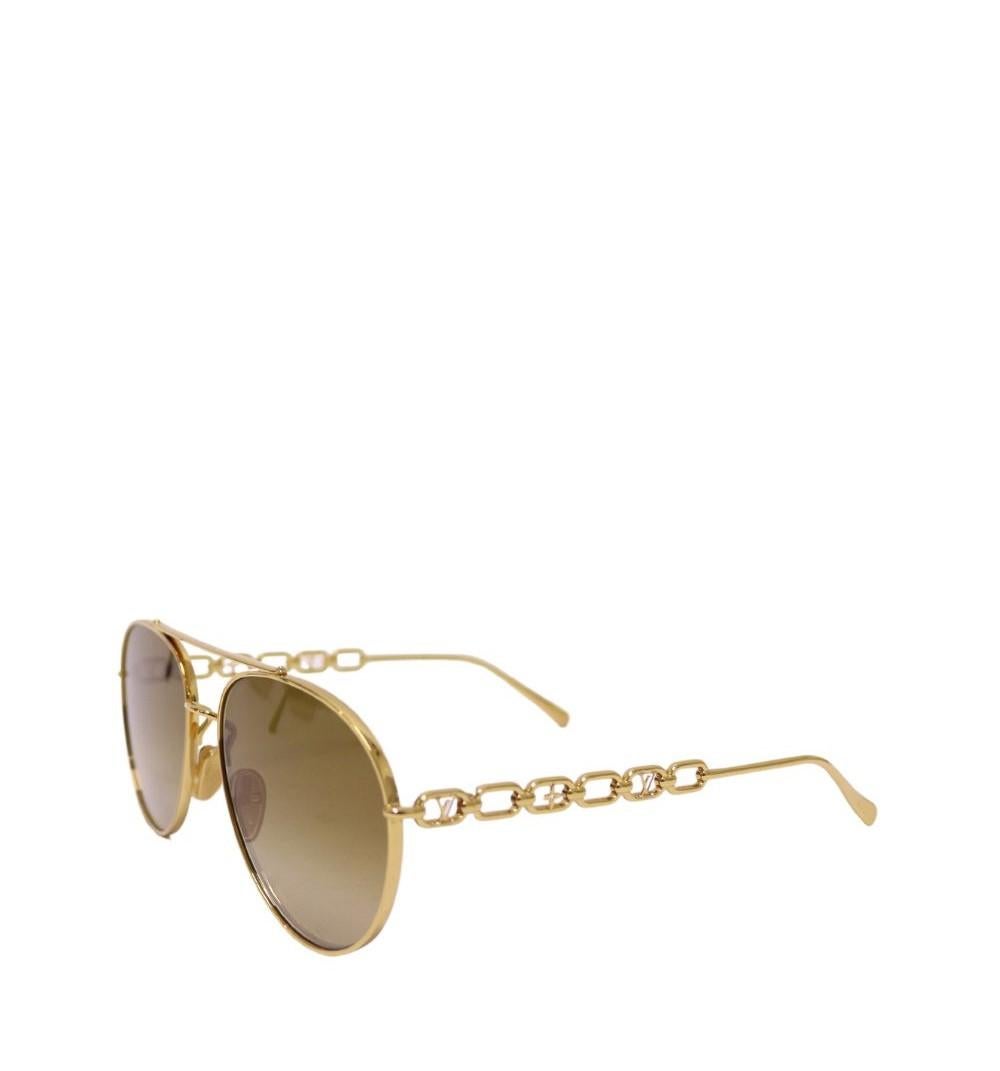 Louis Vuitton My LV Chain Pilot Sunglasses For Sale 1