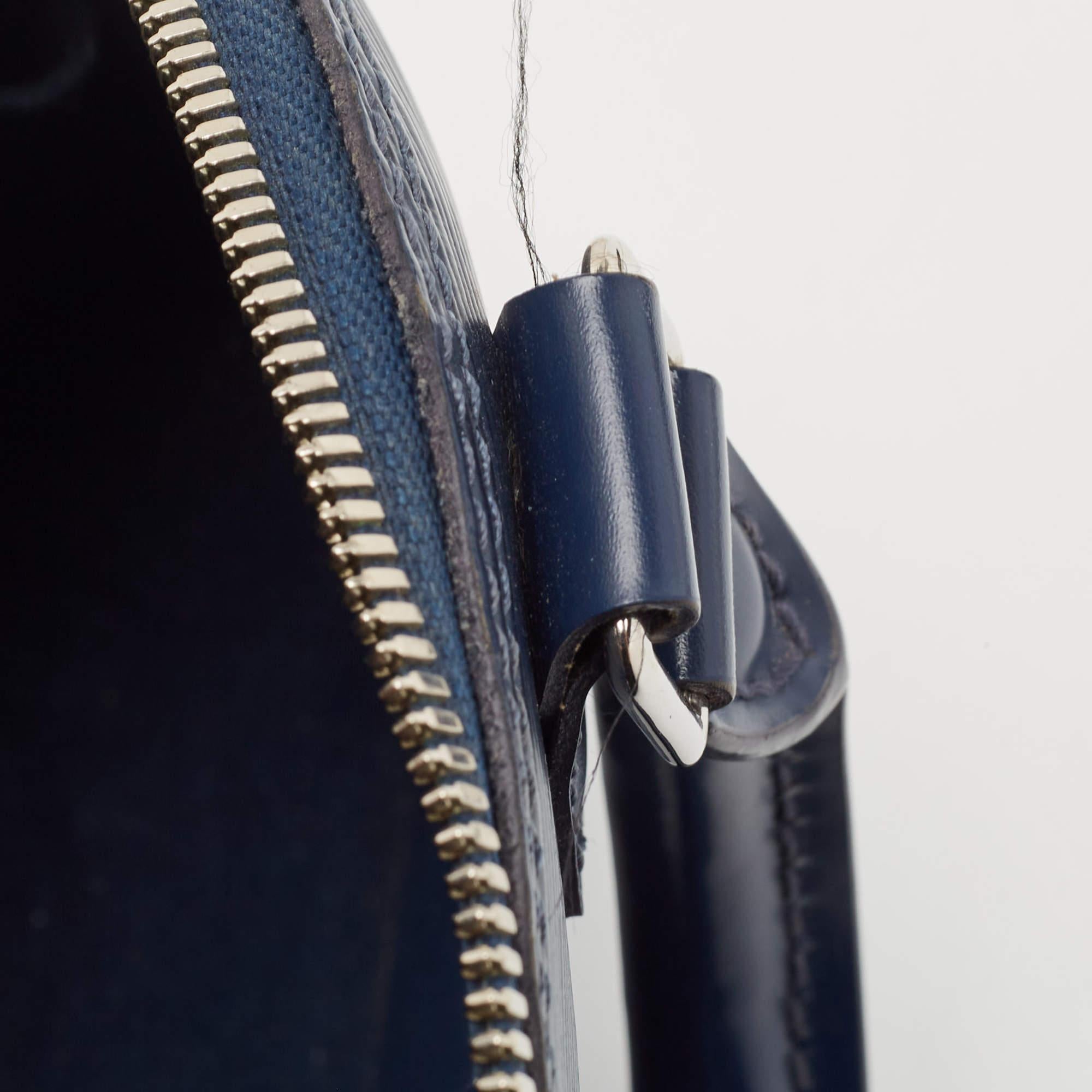 Louis Vuitton Myrtille Blue Epi Leather Alma BB Bag For Sale 6