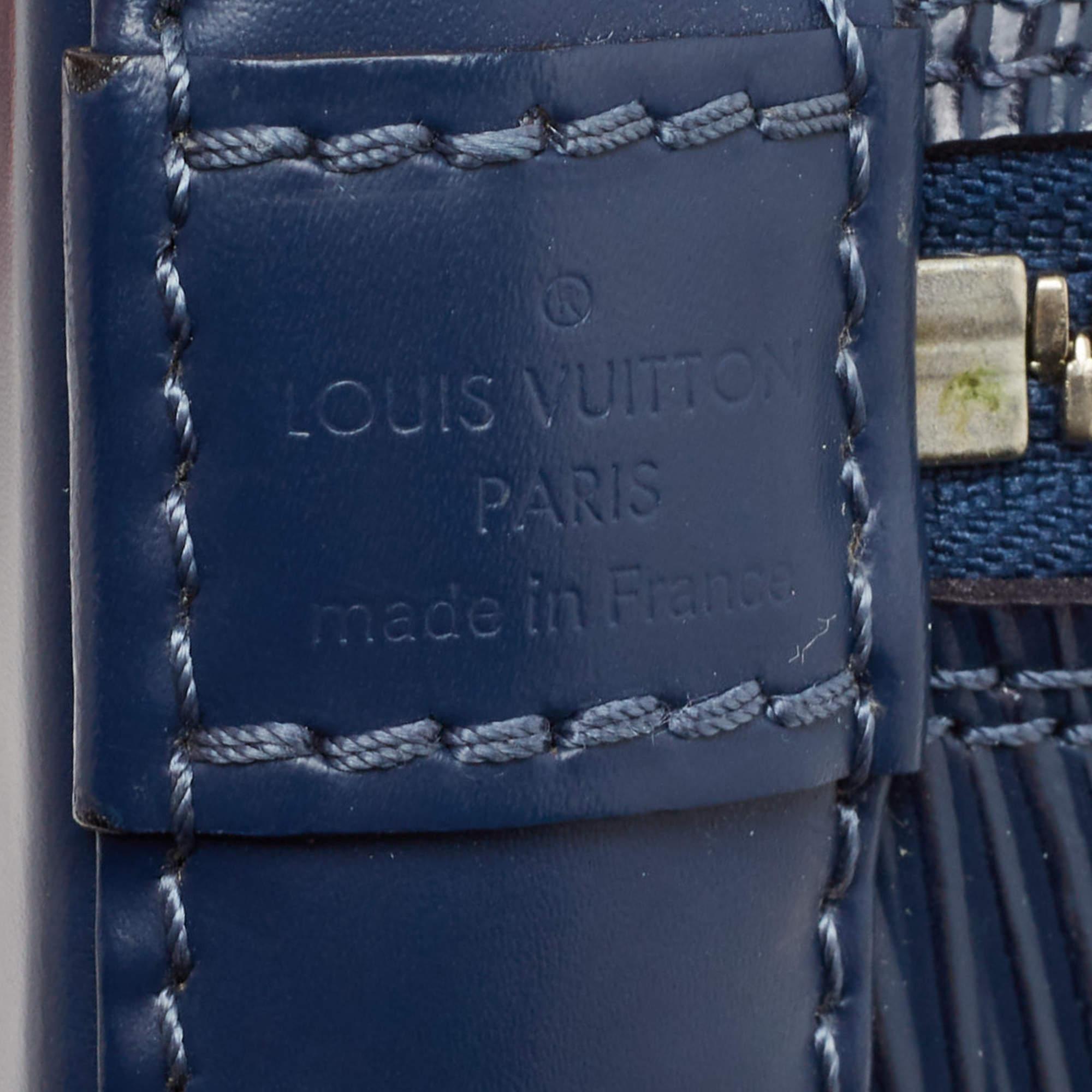 Louis Vuitton Myrtille Blue Epi Leather Alma BB Bag For Sale 8