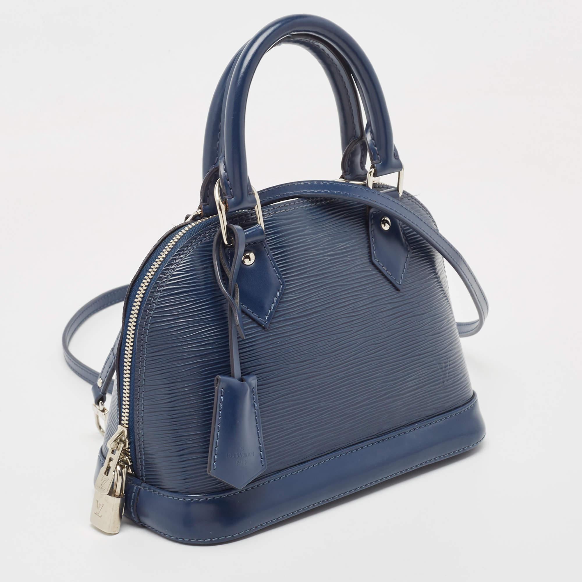 Women's Louis Vuitton Myrtille Blue Epi Leather Alma BB Bag