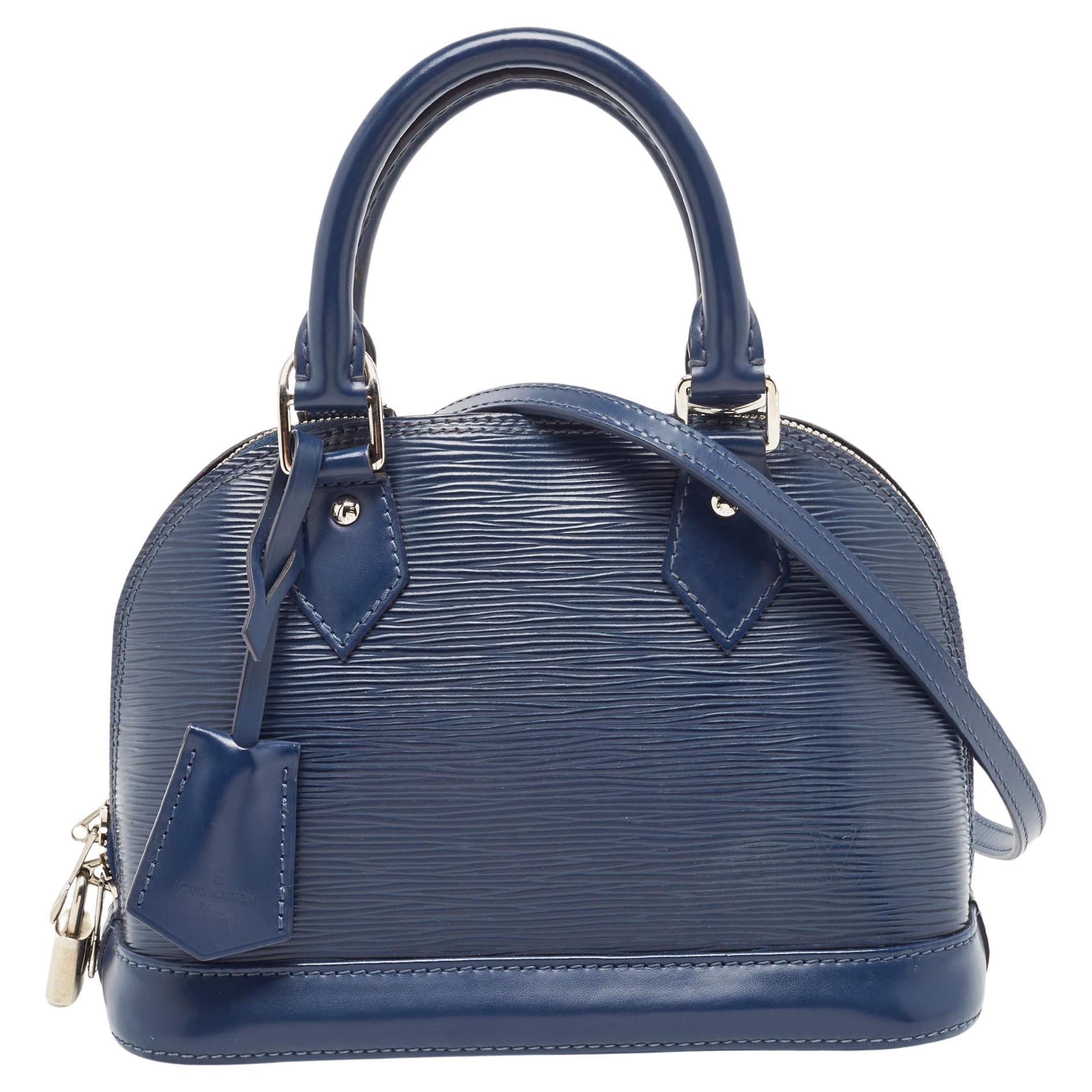 Louis Vuitton Myrtille Blue Epi Leather Alma BB Bag For Sale