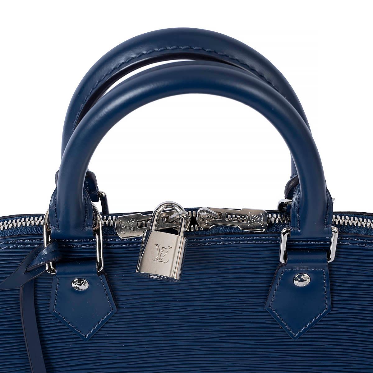 LOUIS VUITTON Myrtille blue Epi leather ALMA PM Shoulder Bag 1
