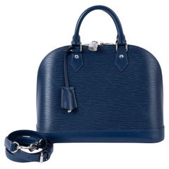 LOUIS VUITTON Myrtille blue Epi leather ALMA PM Shoulder Bag