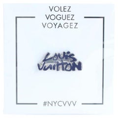 Vintage Louis Vuitton Name Plaque Pin Brooch Lapel Volez, Voguez, Voyagez 13LR0627