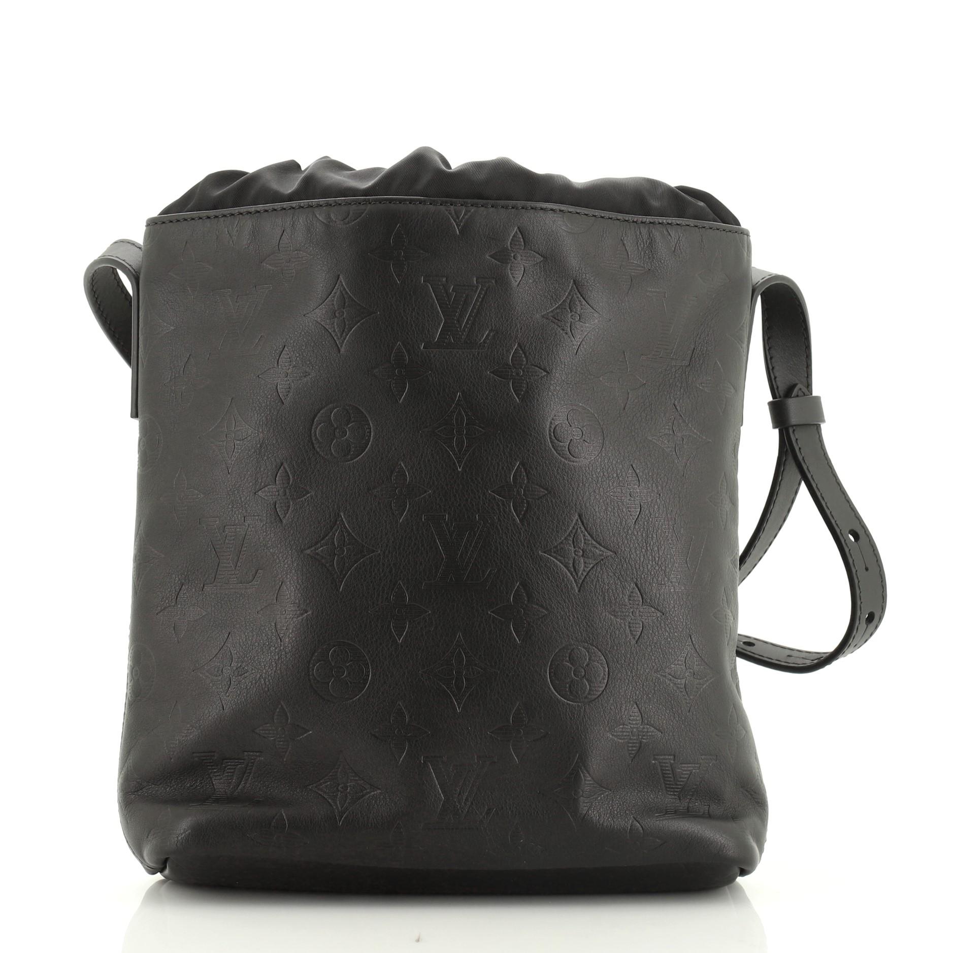 Black Louis Vuitton Nano Bag Monogram Shadow Leather 