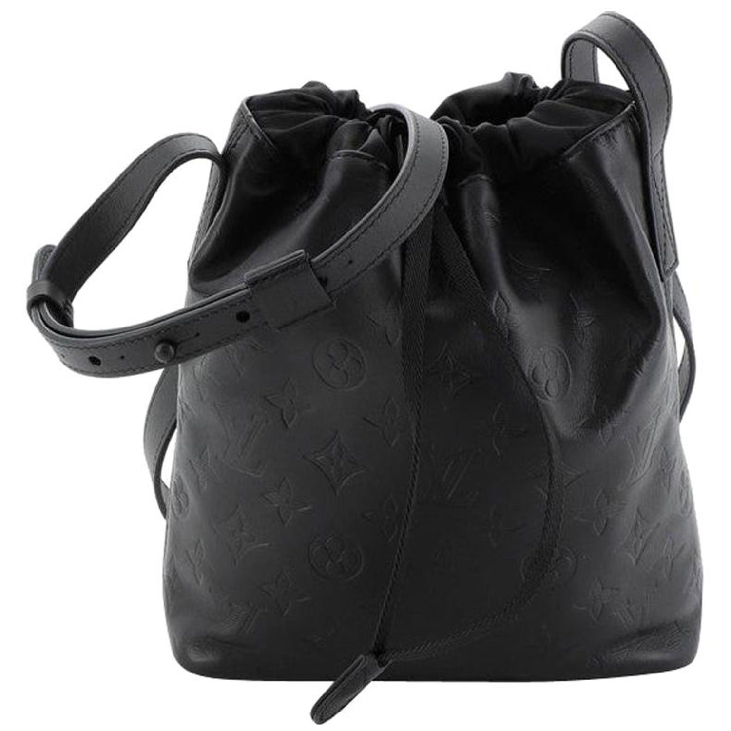 Louis Vuitton Chalk Nano Bag Monogram Shadow Black in Calfskin