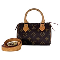 Louis Vuitton Nano Speedy Top Handle Bag Monogram Canvas Brown circa 1990