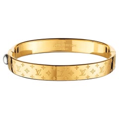Louis Vuitton Cuff Nanogram Monogram Bangle Bracelet Rigid M67197