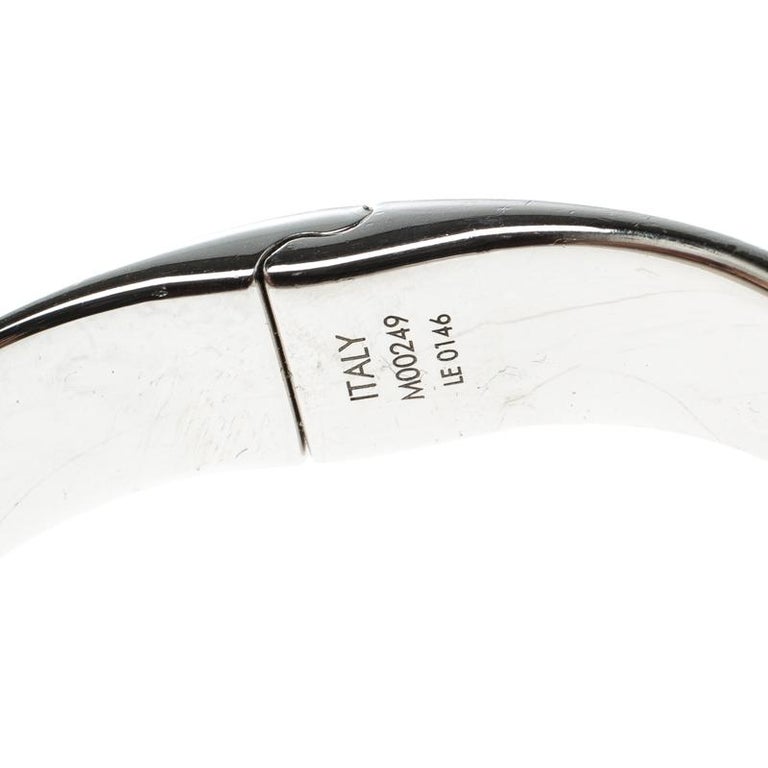 Louis Vuitton Nanogram Cuff Bracelet Metal Silver 2368273