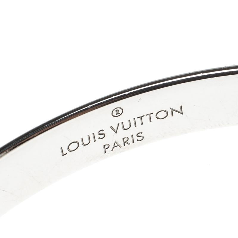 Women's Louis Vuitton Nanogram Cuff Silver Tone Bracelet S