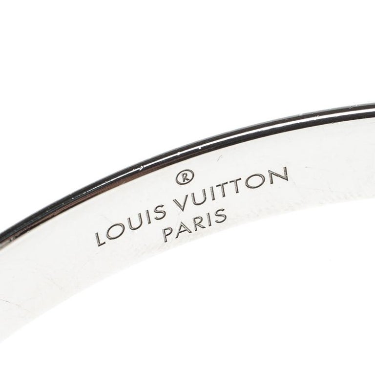 Louis Vuitton Nanogram Cuff Silver Tone Bracelet S at 1stDibs