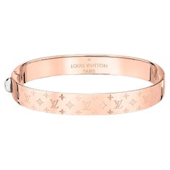 Louis Vuitton Nanogram Gold Tone Cuff Bracelet S at 1stDibs