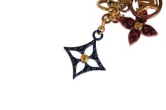 Louis Vuitton Nanogram De Fleur Bag Charm Keyring Gold Red Blue Pink Lv Logo