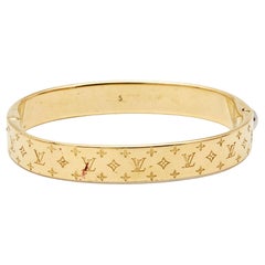 Louis Vuitton Gold Tone Nanogram Cuff Bracelet at 1stDibs