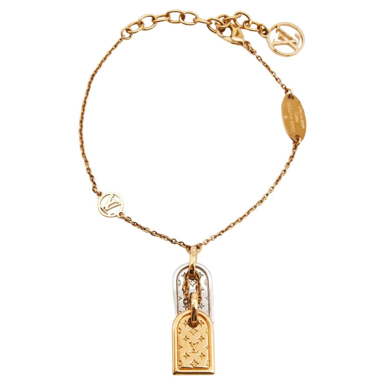 Louis Vuitton Nanogram Two Tone Bracelet at 1stDibs  lv nanogram necklace, louis  vuitton nanogram necklace, lv tag necklace