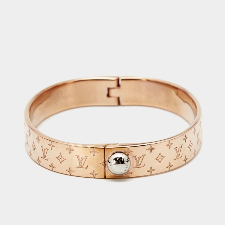 Louis Vuitton Rose Gold Tone Nanogram Cuff Bracelet M Louis
