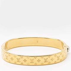 Louis Vuitton Nanogram Two Tone Cuff Bracelet S