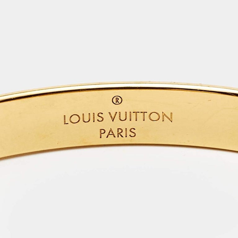 Louis Vuitton Two Tone Nanogram Cuff Bracelet M