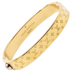 Louis Vuitton Nanogram Two Tone Cuff Bracelet S