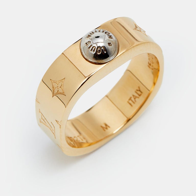 Louis Vuitton Nanogram Two Tone Ring Size MBound to sit around your finger  and e