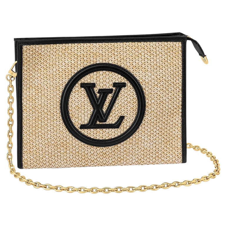 Louis Vuitton Natural and Black Raffia Toiletry Pouch On Chain bag For
