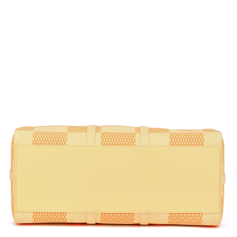 Louis Vuitton Natural & Orange Raffia, Beige Keepall 50 Bandouliere For Sale 2