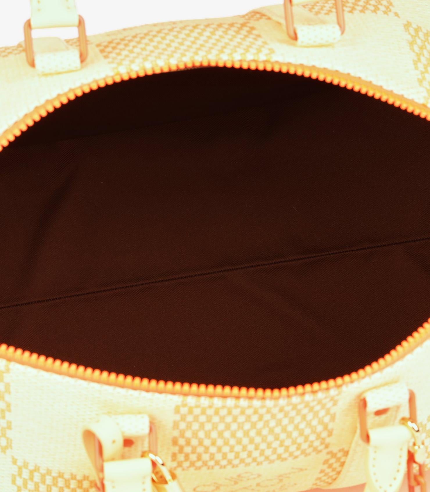 Louis Vuitton Natural & Orange Raffia Keepall 50 Bandoulière For Sale 6