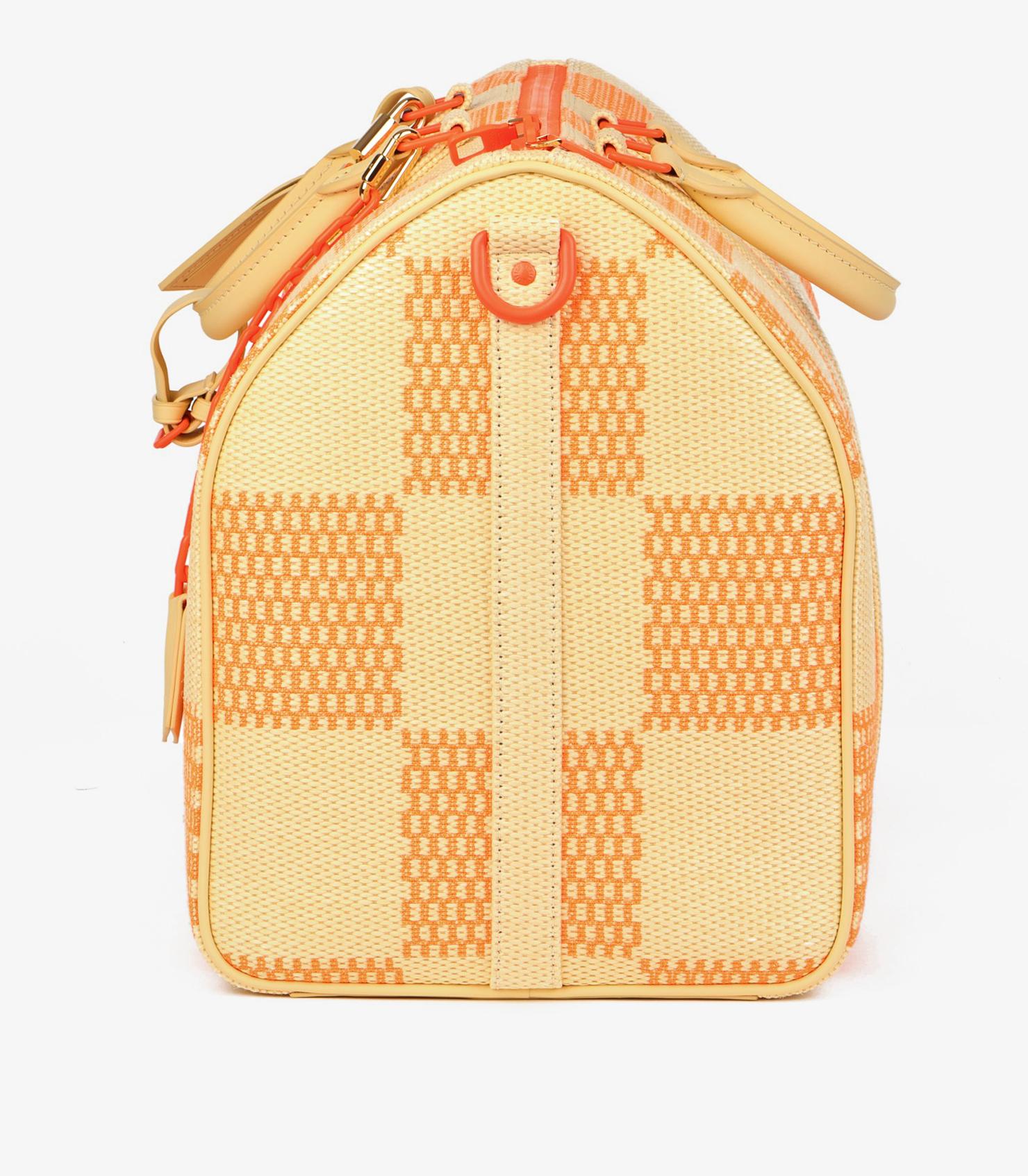 Louis Vuitton Natural & Orange Raffia Keepall 50 Bandoulière For Sale 1