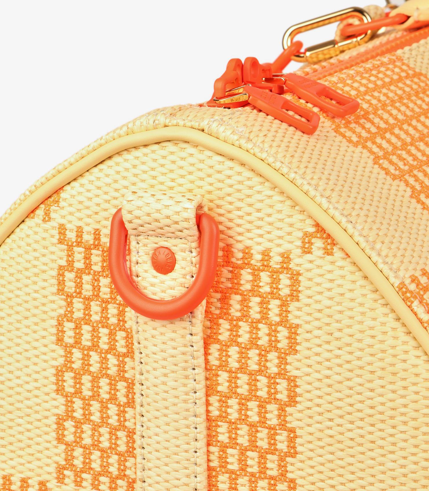 Louis Vuitton Natural & Orange Raffia Keepall 50 Bandoulière For Sale 5