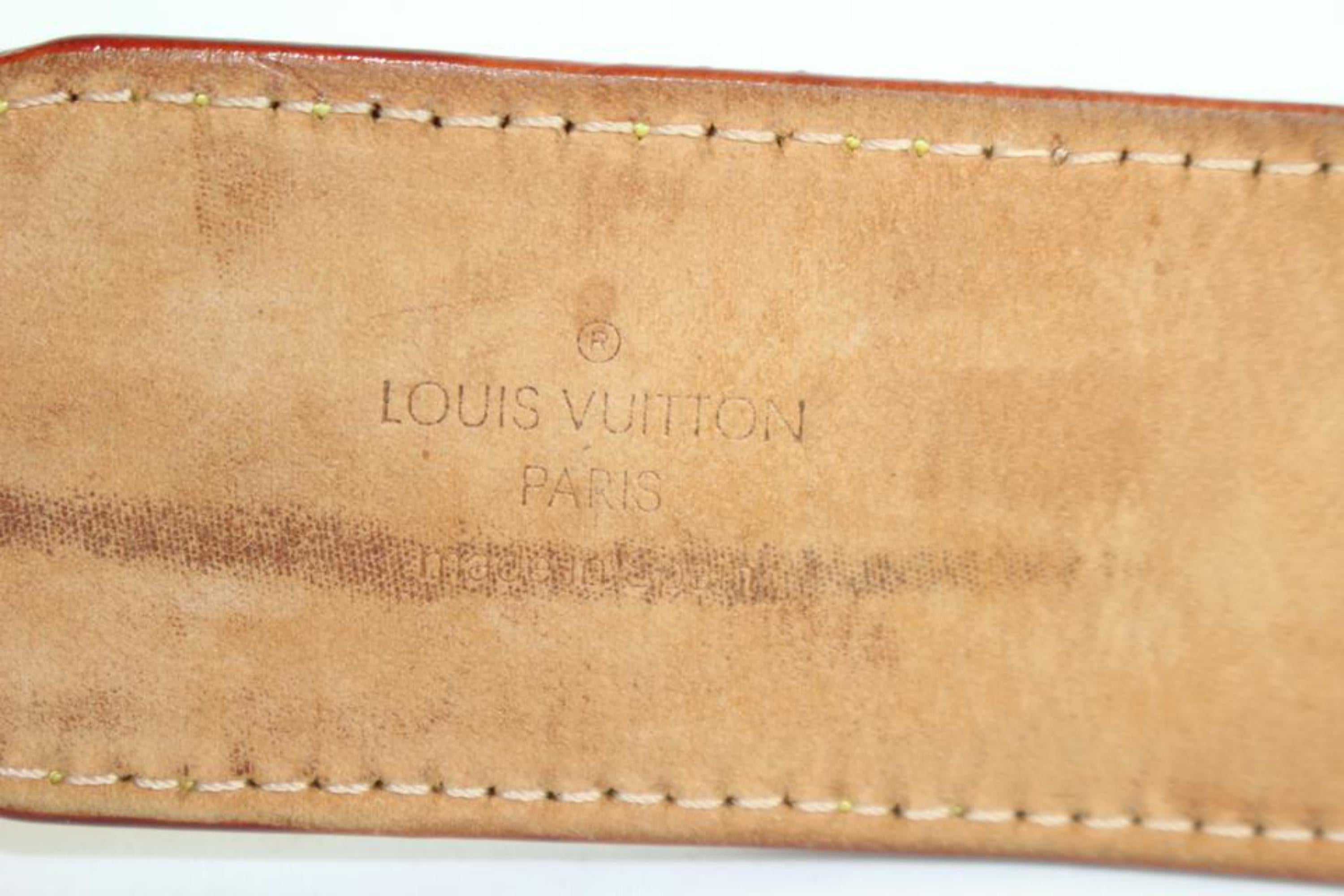 Louis Vuitton Natural Rare Runway Vachetta Rivet 19lz0129 Belt For Sale 6