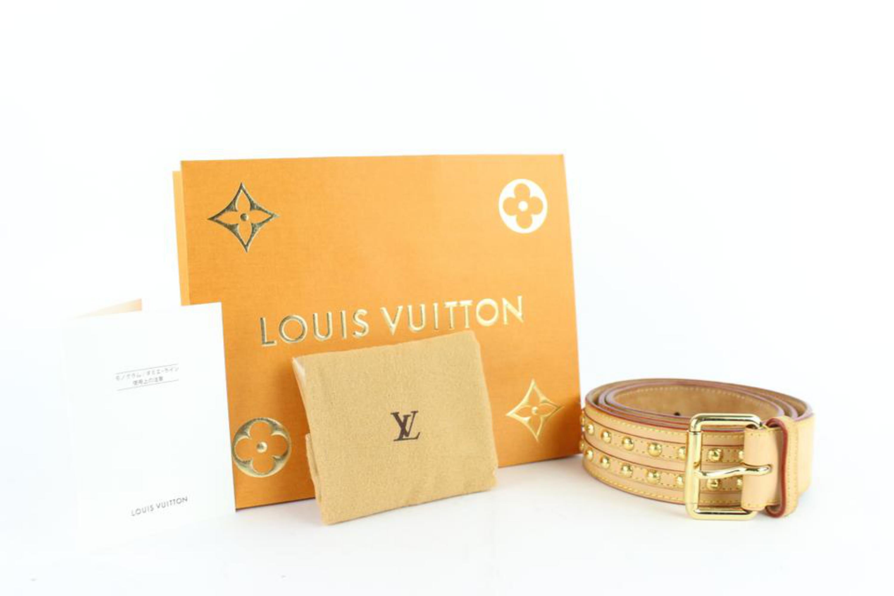 Louis Vuitton Mini Runway Belt Grey and Silver Leather 12al529