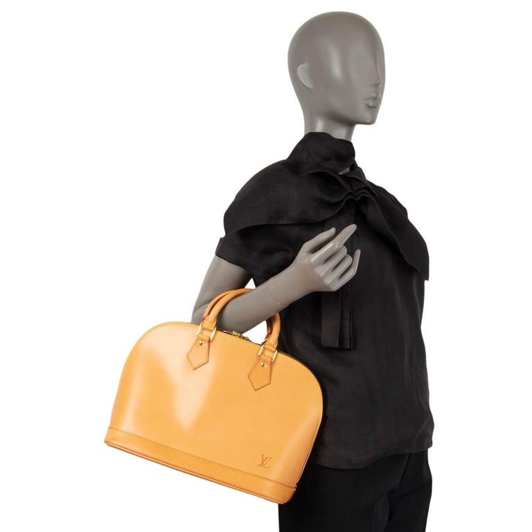 Auth Louis Vuitton Vachetta Clochette Leather Studded Brass Bag Charm LV