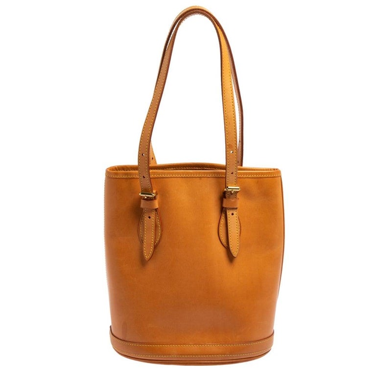 Louis Vuitton Natural Vachetta Leather Limited Edition Petit Bucket Bag at  1stDibs