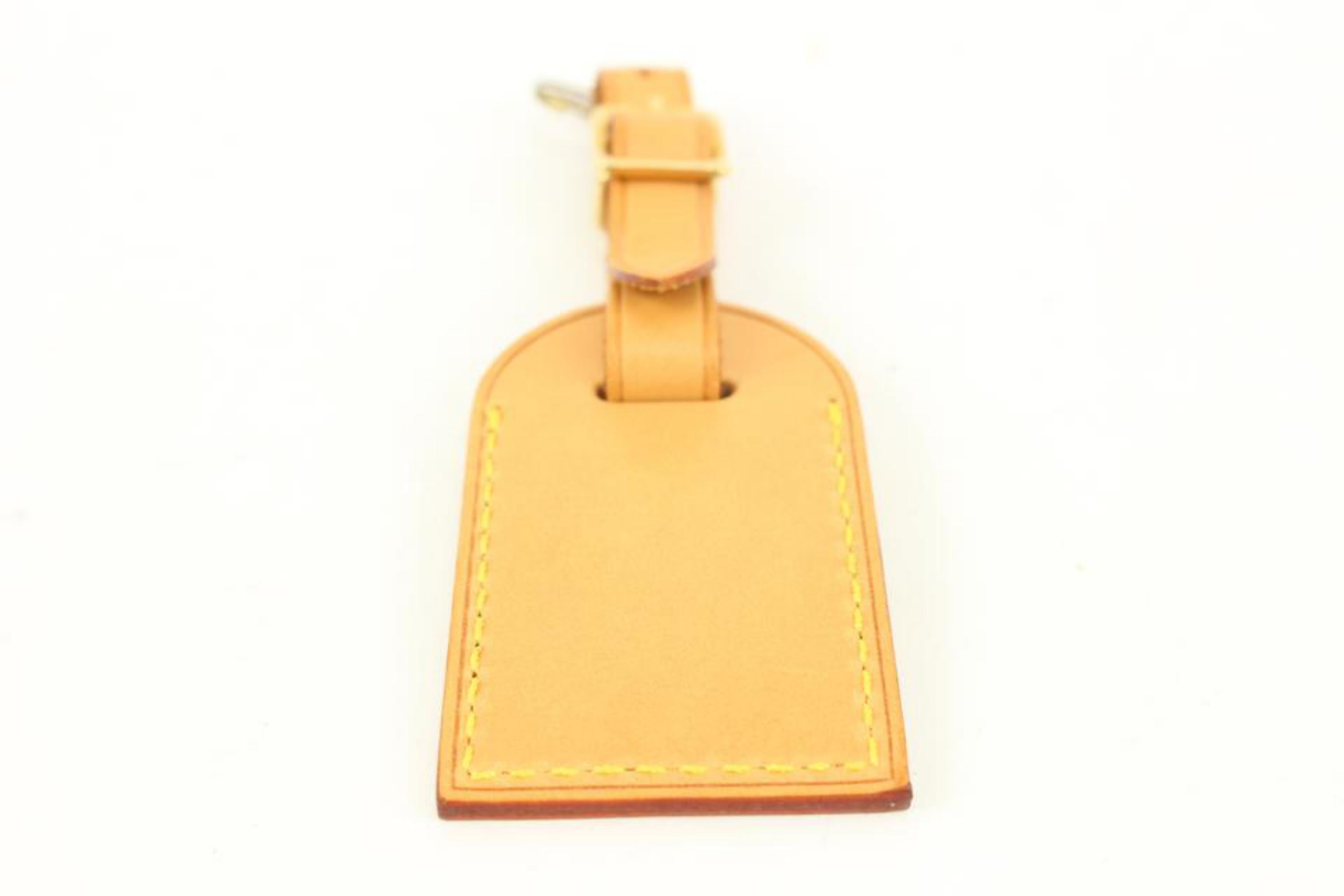 Louis Vuitton Natural Vachetta Leather Luggage Tag 27lk37s In Good Condition For Sale In Dix hills, NY