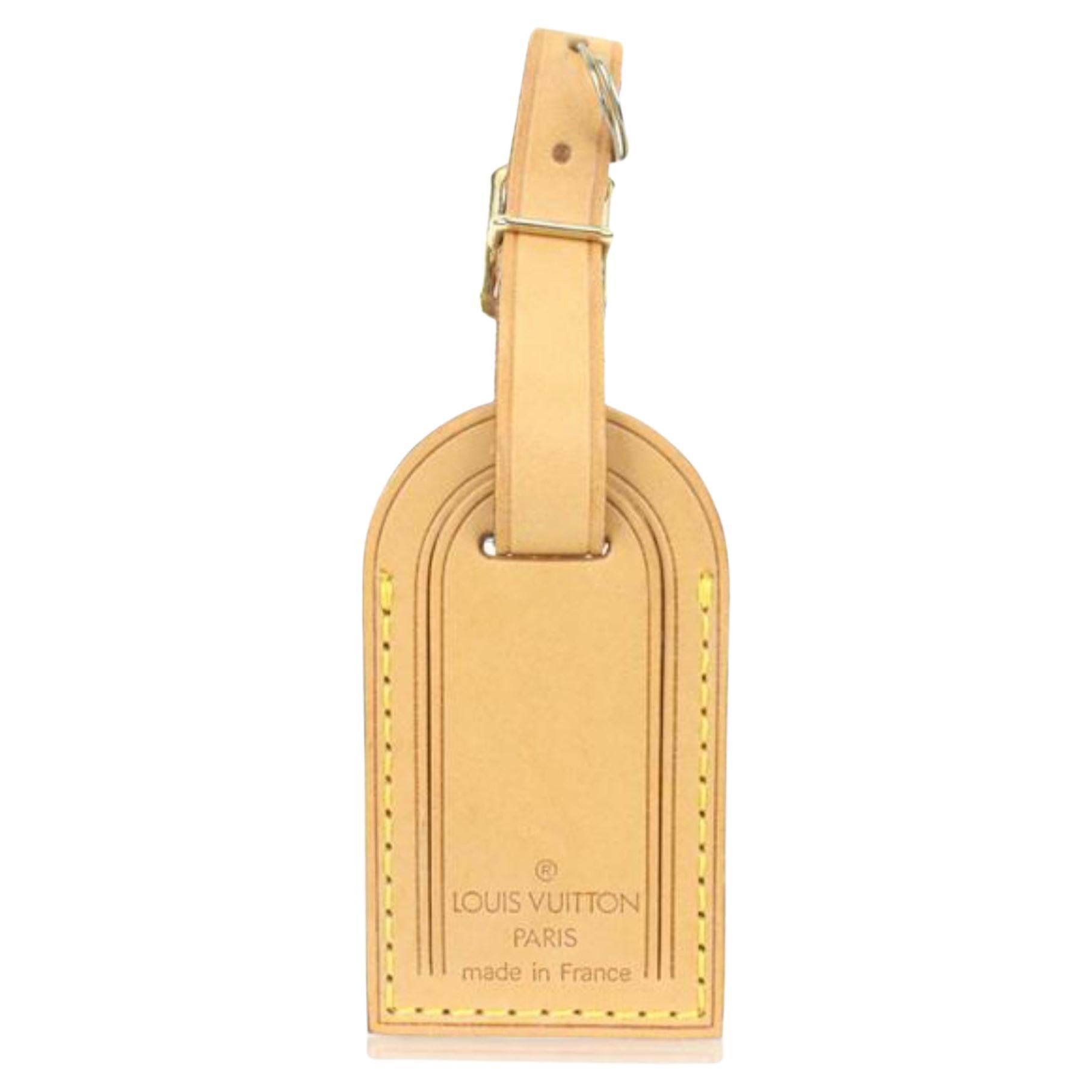 Étiquette de bagage Louis Vuitton en cuir de vachette naturelle 27lk37s
