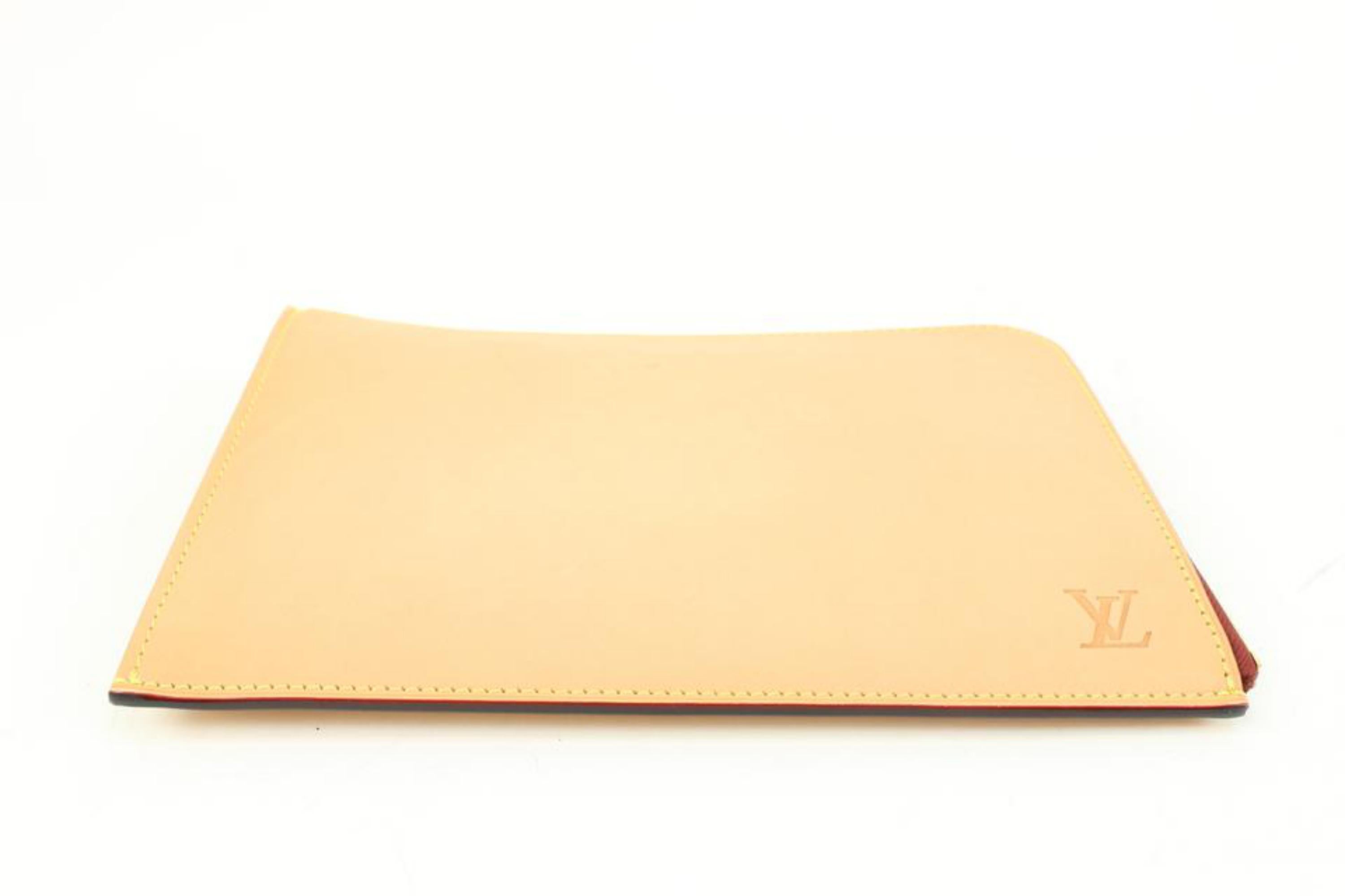 Louis Vuitton Natural Vachetta Leather Pochette Jules Zip Clutch 76lk317s For Sale 5