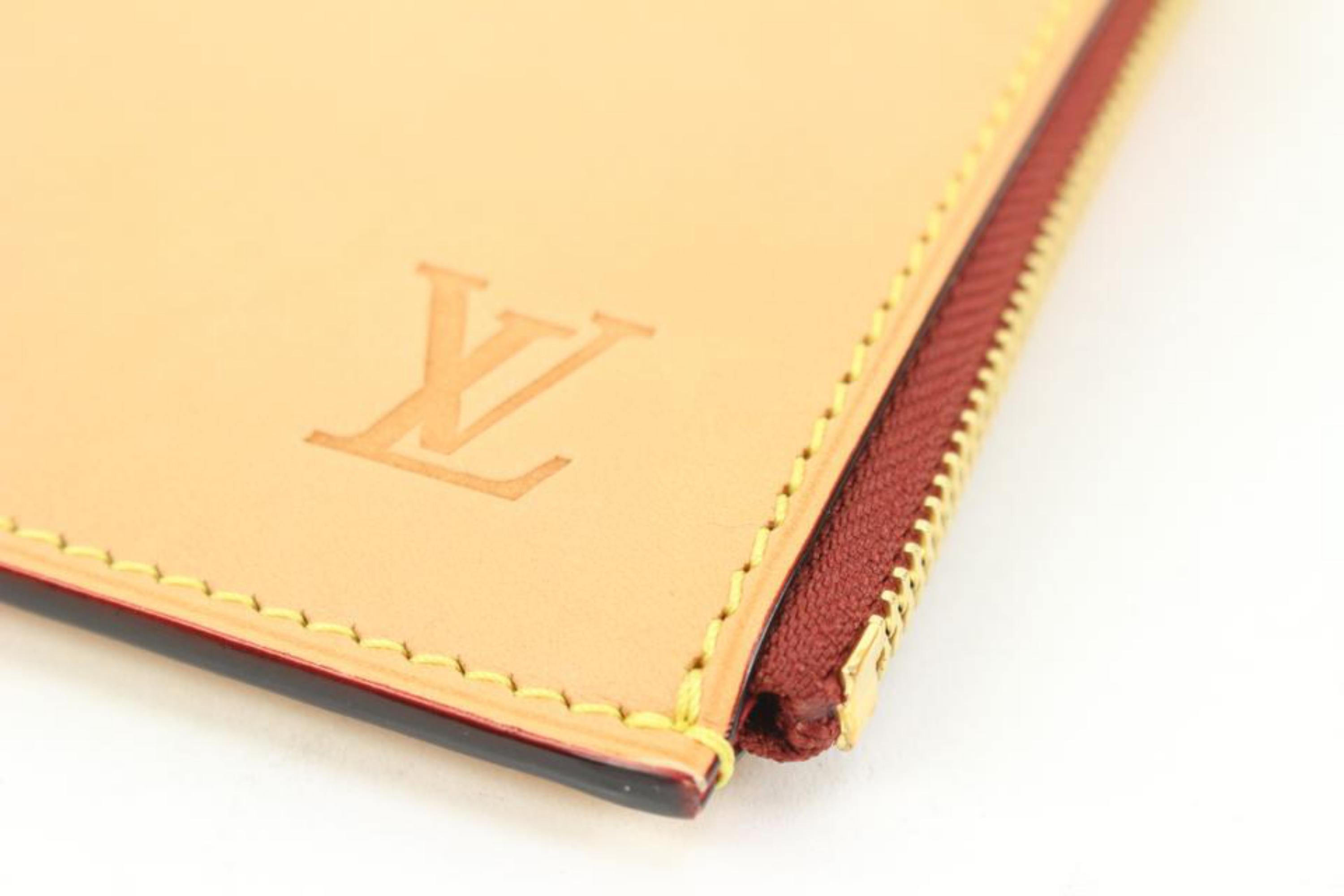 Louis Vuitton Natürliche Vachetta Leder Pochette Jules Reißverschluss Clutch 76lk317s im Angebot 7