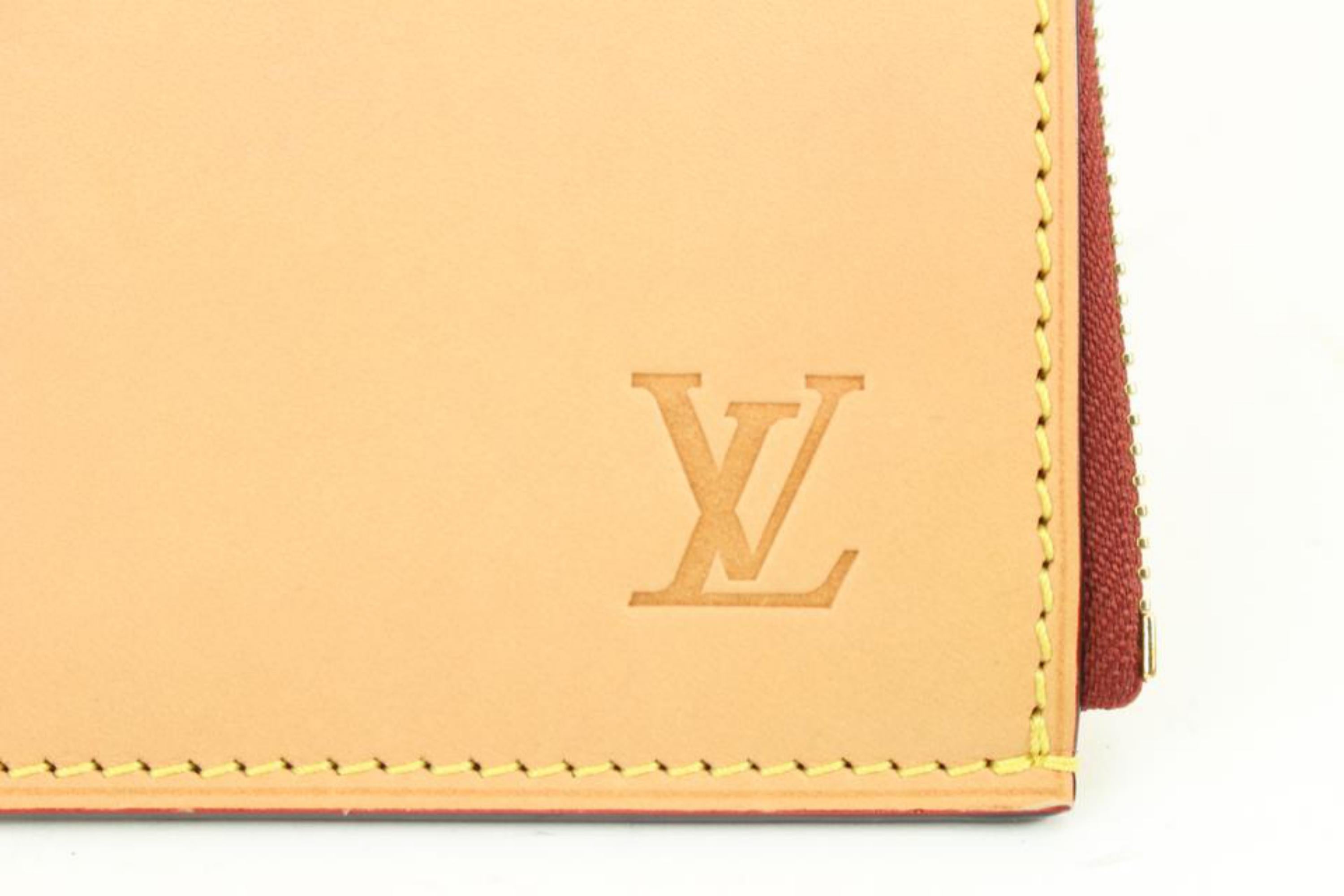 Louis Vuitton Natürliche Vachetta Leder Pochette Jules Reißverschluss Clutch 76lk317s im Angebot 3