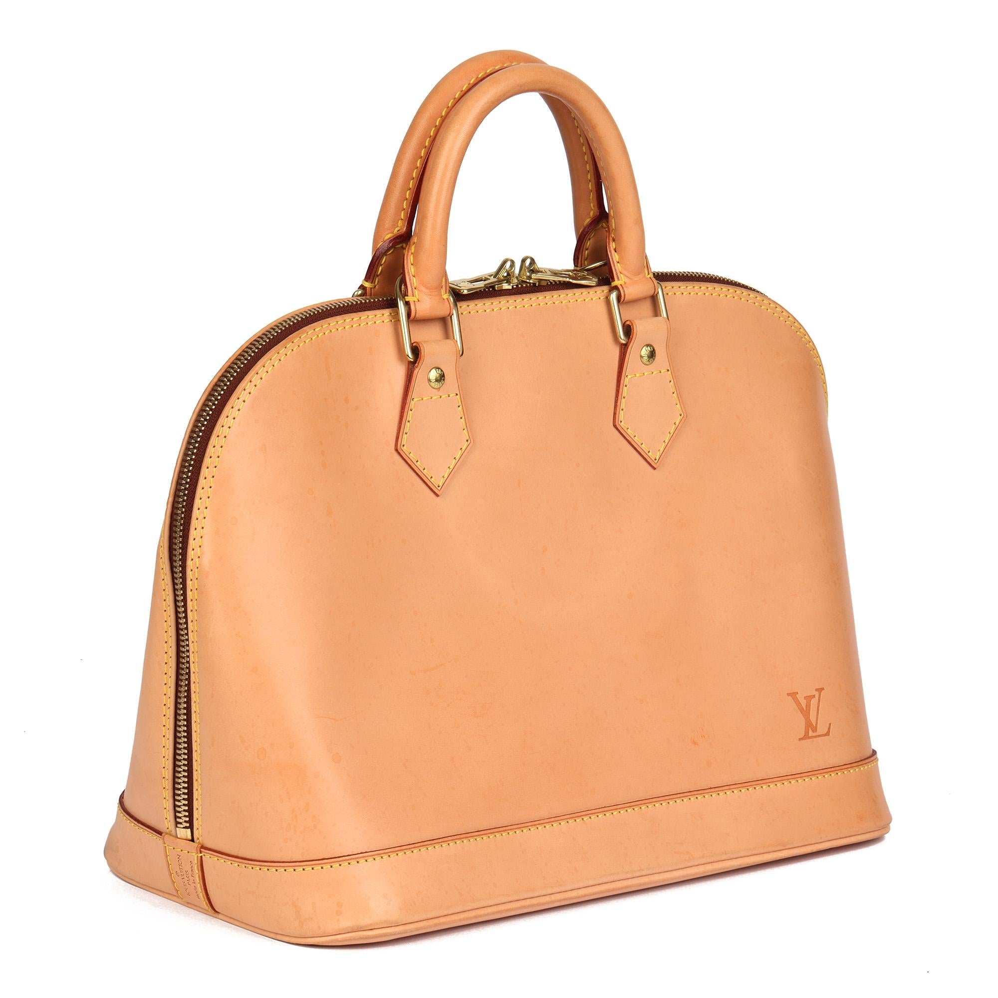 LOUIS VUITTON
Natural Vachetta Leather Vintage Alma PM

Serial Number: FL0032
Age (Circa): 2002
Accompanied By: Louis Vuitton Dust Bag, Padlock, Key
Authenticity Details: Date Stamp (Made in France)
Gender: Ladies
Type: Tote

Colour: