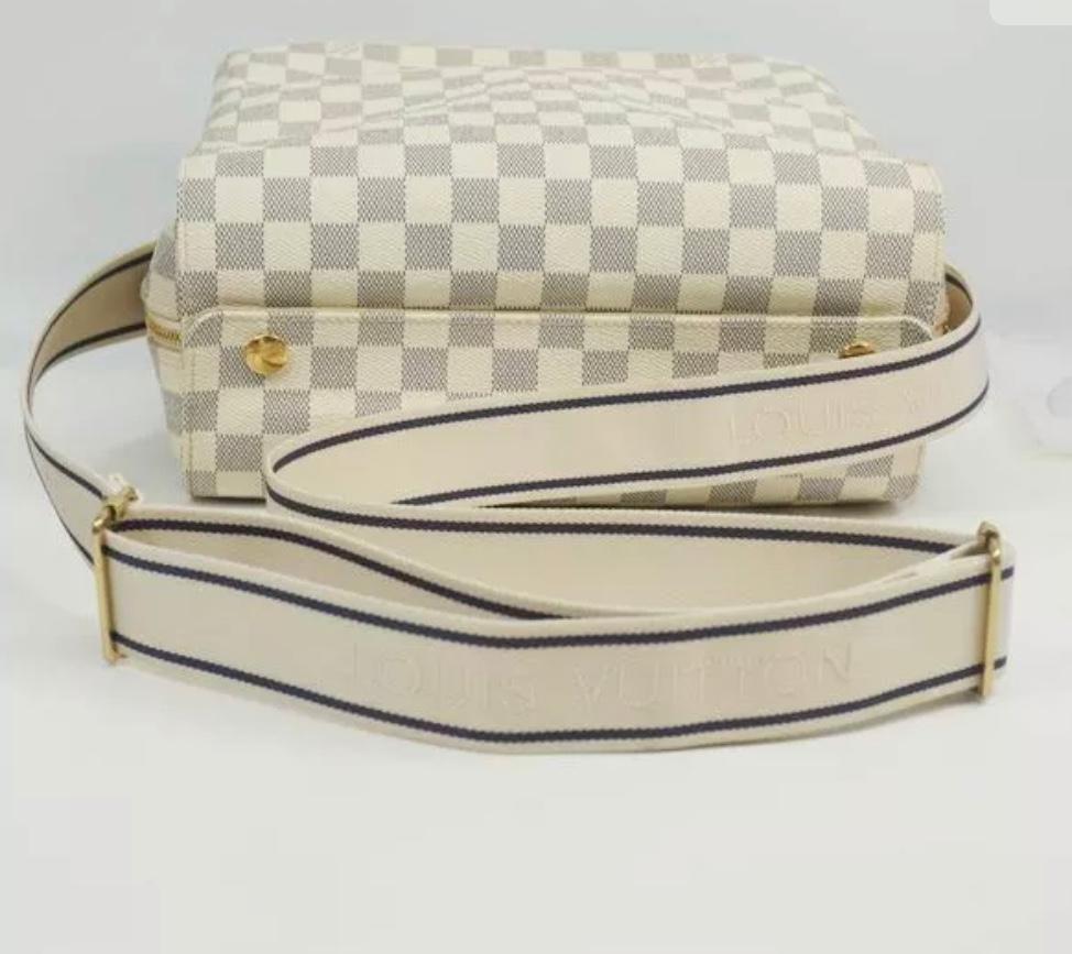 Women's LOUIS VUITTON Naviglio Damier Azur shoulder bag PVC leather white, Cross Body