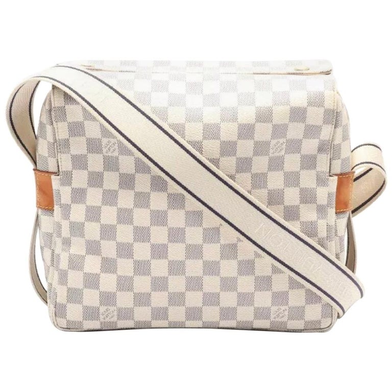 white and grey checkered louis vuitton purse