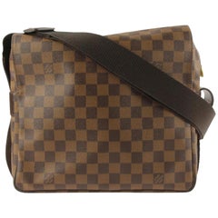 Louis Vuitton Naviglio Damier Ebene Brown Coated Canvas Shoulder Bag 24788703