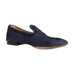 Louis Vuitton Navy Beaded Monogram Loafers Size IT 39.5